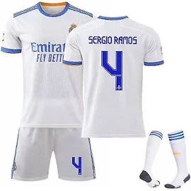 2021-2022 Nowy sezon Real Madryt Cf Koszulki piłkarskie Spodenki Jersey Set 21 22 Strona główna SERGIO RAMOS 4 Kids 26 140-150cm