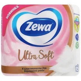 Туалетная бумага Ultra Soft четырехслойная Zewa 4 рул