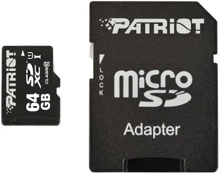 Карта памяти Patriot Memory micro SD 64Gb class10 / +адаптер (PSF64GMCSDXC10)