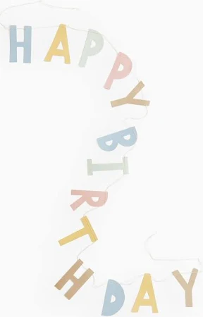 Гирлянда "День рождения H&M - Желтый/С днем рождения