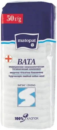 Вата гигиеническ. Bella Cotton Matopat зиг-заг 100г