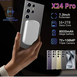 Смартфон X24Pro /7.3 - HD+Incell/Android 14/ OTG / Chat GPT / Двойное ожидание / карта памяти 128 ГБ EU 16/2 ТБ новинка