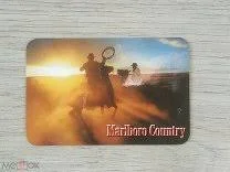 Календарик ПЛАСТИК 1999г. реклама Marlboro сигареты курение ковбои