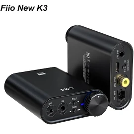 FiiO NEW K3 Portable Headphone Amplifier USB DAC for PC ES9038Q2M 384k/DSD256 support COAXIAL/OPTICAL/2.5mm BALANCE/3.5mm Output