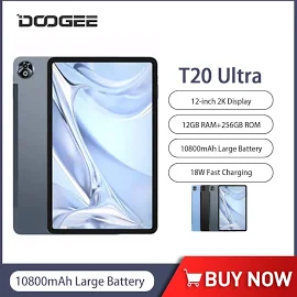 Планшет DOOGEE T20 Ultra, 6 нм, 12 дюймов, 2K, Восьмиядерный Helio G99, 12 Гб + 256 ГБ, 10800 мАч, 16 МП, Android 13, четырехъядерный планшетный ПК, 