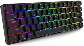 Royal Kludge RK61 RK61 Трехрежимная механическая игровая клавиатура RGB с горячей заменой, красный переключатель, простой и портативный, черный | Рк61