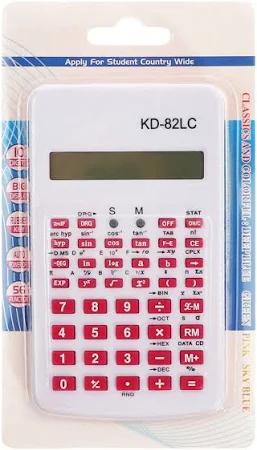 Калькулятор инженерный 10-разрядный, корпус белый, с розовыми кнопками