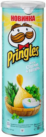 Чипсы Pringles картофельные со вкусом сметаны и зелени 165 г