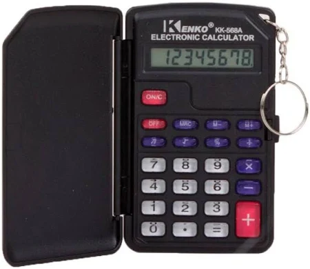 Калькулятор Kenko KK-568A карманный, 8 разрядный, черный