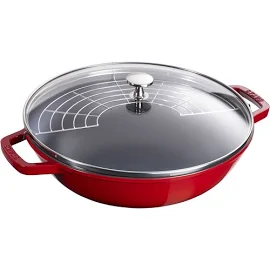 Staub Вок со стеклянной крышкой, вишневый, 30 см, 4,4 л