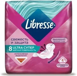 Libresse ultra супер мягкая поверхность прокладки 8 шт.