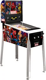 Arcade1UP Marvel Pinball, игровое поле с ЖК-дисплеем 23,8 дюйма, экран для подсчета очков с ЖК-дисплеем 7,5 дюйма, настоящий рабочий поршень, подсвечи