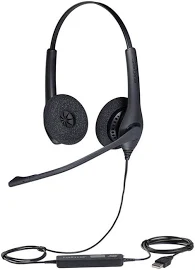 Jabra BIZ 1500 Duo NC USB, микрофон с шумоподавлением, поворотная стрела на 270 , супраушное ушное соединение, проводное подключение USB-A, черный | 1