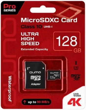 Карта памяти MicroSDXC 128Gb Qumo qm128gmicsdxc10u3