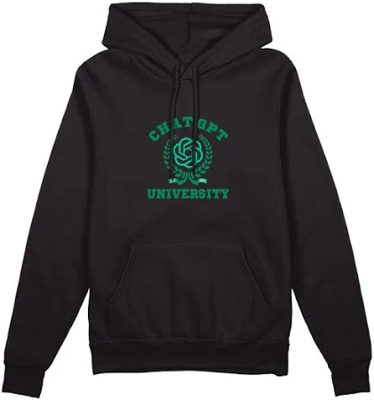 Мужская толстовка «Chat GPT University Чат IT университет программист» цвет черный