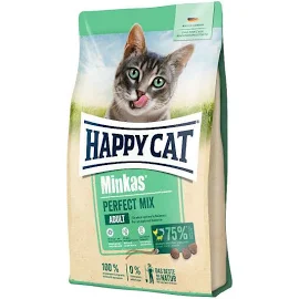 Happy Cat MINKAS Perfect MIX сухой корм для взрослых кошек с птицей, ягненком и рыбой, 10 кг