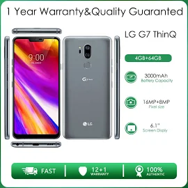 Оригинальный разблокированный смартфон LG G7 ThinQ с одной Sim-картой, 4 Гб ОЗУ + 64 ГБ, Восьмиядерный процессор, 16 МП, 6,1 дюйма, 3000 мАч, Android,