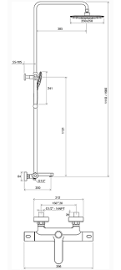 Стойка душевая Ravak TE 092.00/150 Termo 300