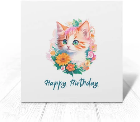 Открытка 15x15 см "С днем рождения"