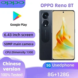 OPPO Reno8T 5G Android CPU MediaTek Dimensity 1300 Разблокированный 6,7-дюймовый экран 8 ГБ ОЗУ 128 ГБ ПЗУ Все цвета б/у телефон