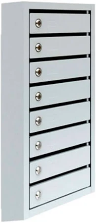 Почтовый ящик секционный вертикальный 8, металл, цвет серый