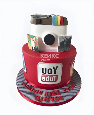 Оригинальный торт Инстаграм и Ютуб