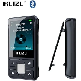 Оригинальный Спортивный MP3 плеер RUIZU X55 Clip, Bluetooth, мини музыкальный плеер 8 ГБ с FM, запись, электронная книга, видео, часы, шагомер