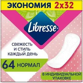 Libresse прокладки ежедневные DailyFresh Normal, 64 шт.