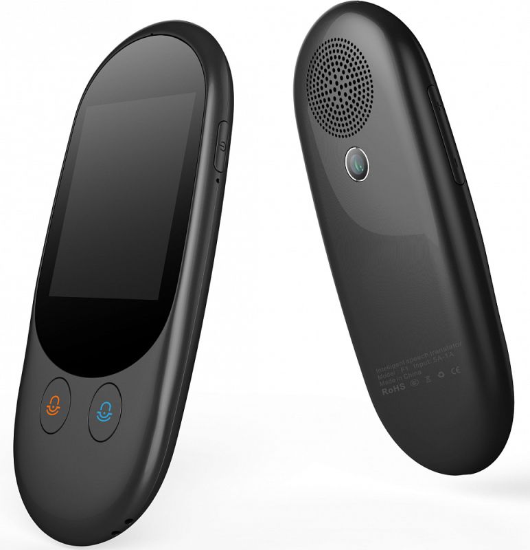 Портативный голосовой переводчик HRS АR-28 с экраном и камерой (60 языков, сенсорный экран 2,4 дюйма, камера) (Черный)