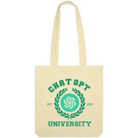 Сумка «Chat GPT University Чат IT программист айтишник» цвет бежевый