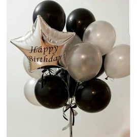 Букет шаров на День Рождения с вашими поздравлениями