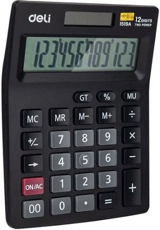 Калькулятор настольный Deli E1519A черный 12-разр
