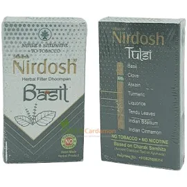 Безникотиновые сигареты Нирдош с базиликом Nirdosh basil, фильтр, 10 шт