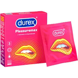 Durex Pleasuremax Презервативы с рельефными полосками и точками 3 шт