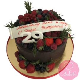 Торт на день рождения ягодно шоколадный No1938