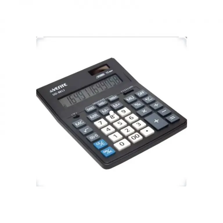 Калькулятор настольный 12 разрядов deVENTE DD-8812 двойное питание 205*155*35 4031305 черный