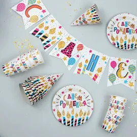 Набор бумажной посуды С днем рождения. Праздничные свечи