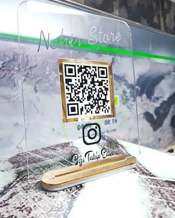 QR Kodlu Soyal medya levhası Instagram, Facebook, YouTube, Websitesi levhası - Sadece 1,171.87 TRY!