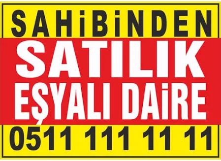 Sahibinden Satılık Eşyalı Daire Branda Afişi