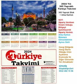 2024 Yılı TÜRKİYE TAKVİMİ Namaz Vakitli Yapraklı Duvar Takvimi KARGO ÜCRETSİZ