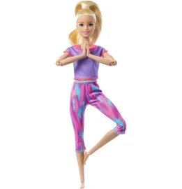 Barbie Gxf04 Sonsuz Hareket Bebeği Sarışın Desenli Taytlı
