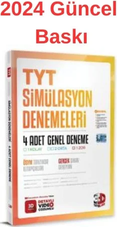 3D Yayinlari 2024 SIMuLASYON 4 Lu GENEL DENEME - GuNCEL BASKI