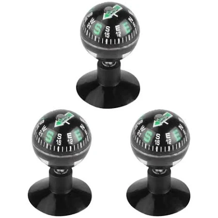 7cm Vantuzlu Pusula Siyah 3 Adet