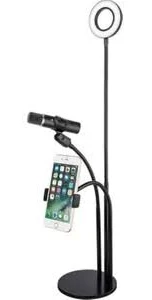 coverzone 3in1 Youtube Set Cep Telefonu & Mikrofon Tutucu Ve Selfie Işığı