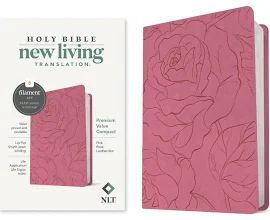 Holy Bible: New Living Translation, Pink Rose, Leatherlike, Premium Value Compact, Filament Enabled