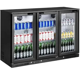 Vosco VBB-S350 3 Kapılı Bar Arkası Şişe Soğutucu Dolap, 338 L, Siyah