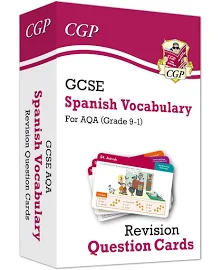 Grade 9-1 GCSE AQA Spanish Vocabulary Revision Question Cards Books CGP