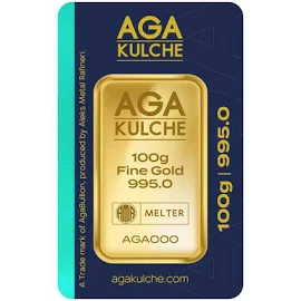 AgaKulche 100 Gram Altın (995) 24 Ayar Külçe Altın