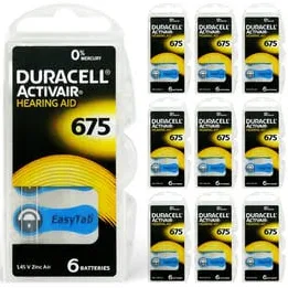 Duracell Activair 675 Numara İşitme Cihazı Pili (10 Paket X 6 Adet= 60 Adet Pil)