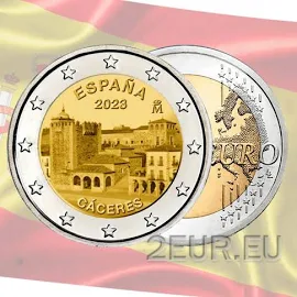 Spain 2 euro UNC 2023 - UNESCO World Heritage Site - Old Town of Cáceres